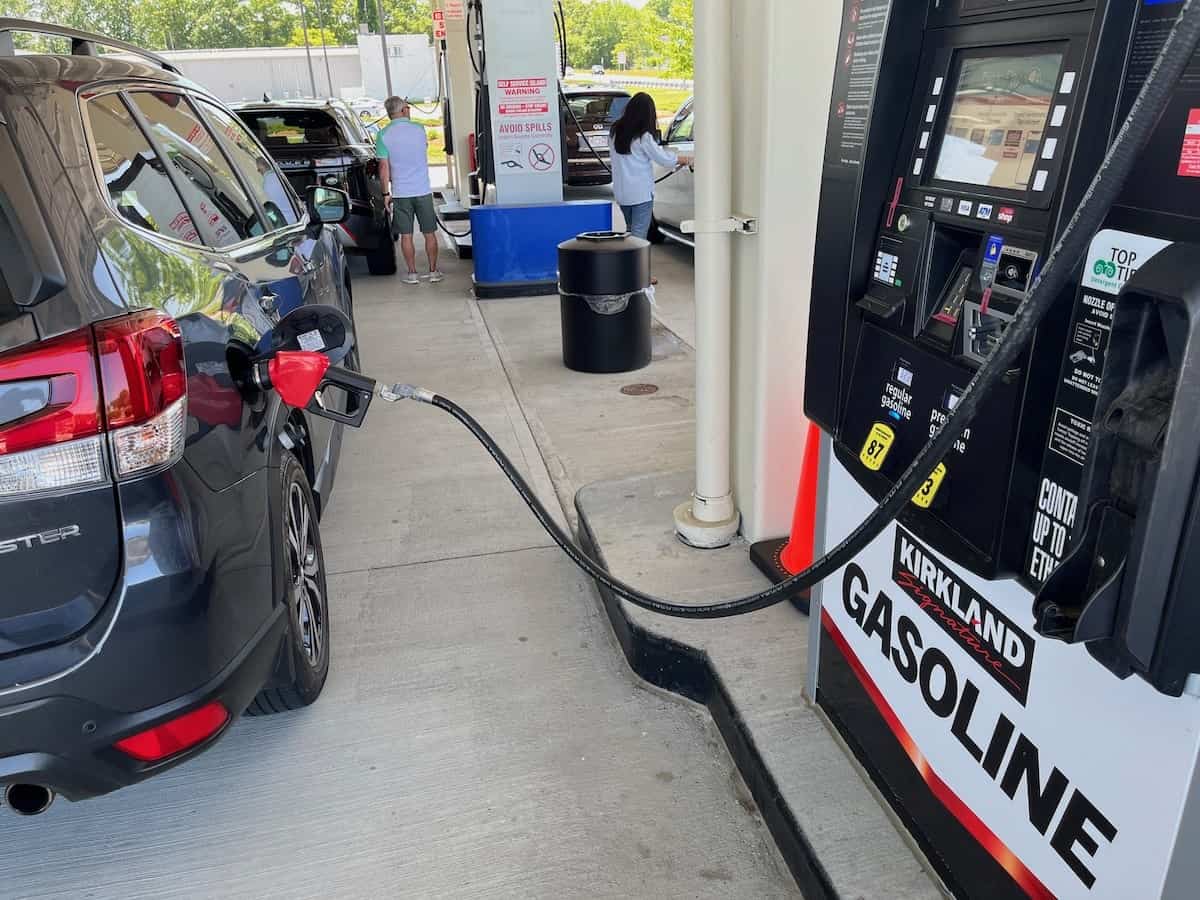 filling up my car at costco gas station