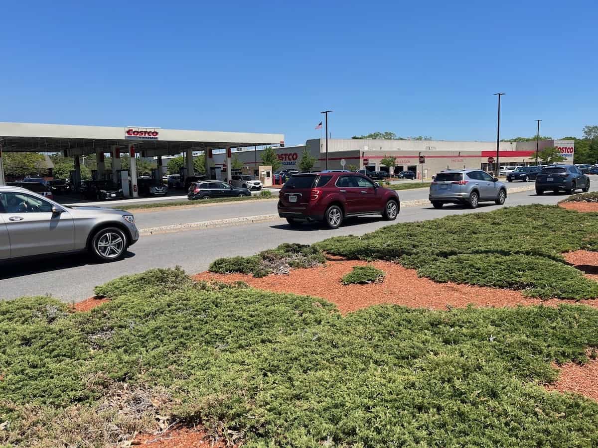 line of cars costco gas station and wholesale club featured image