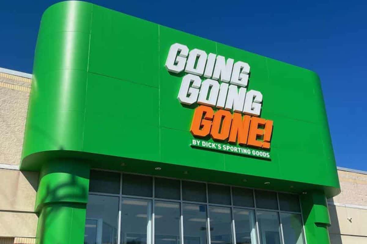 Storefront for going going gone store by dicks sporting goods.
